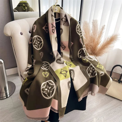 Cashmere Scarf for Women Thick Warm Winter Blanket Brand Female Luxury Quality Shawl Wrap Bufanda 2024 Poncho Echarpe Pashmina