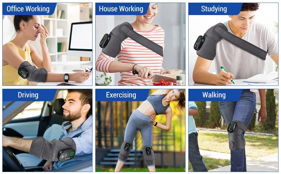 Electric Heating Heated Shoulder Brace Wrap Shoulder Massage Support Belt Strap with Adjustable of Heating - AMULET RING STORE