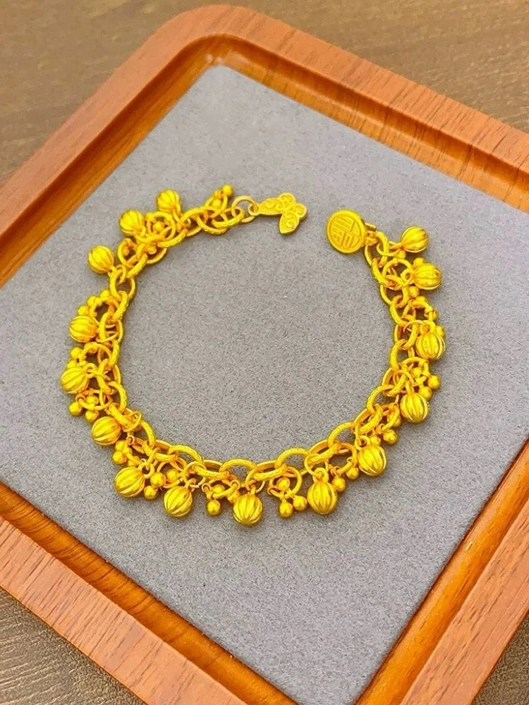 Reaped light luxury bracelet 24K gold, women, AU999 banquet occasions, elegant standard - AMULET RING STORE