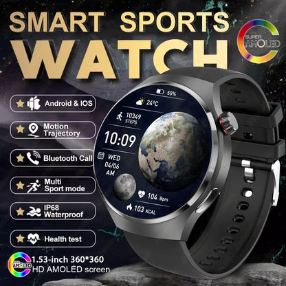 2025 New For HUAWEI GT Series Smart Watch Men AMOLED Screen Heart Rate Health Monitoring Bluetooth Call Business Smartwatch Man