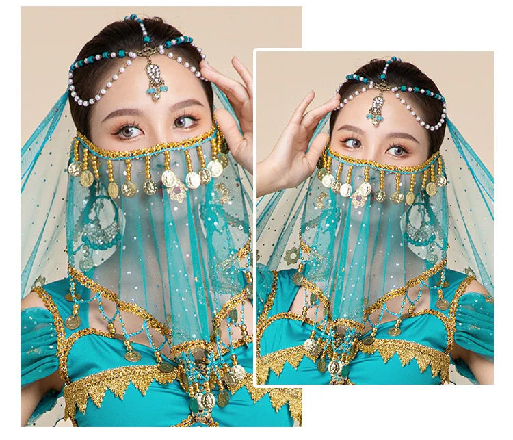 1pcs/lot woman fashion belly dance face veil lady dancing face accessories - AMULET RING STORE