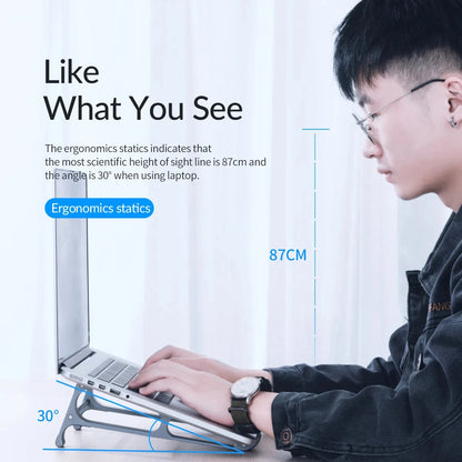 ORICO Laptop Stand Aluminium Laptop Stand Vertical Stand Notebook Desktop Holder Portable Tablet Stand for 13 to 17.4 inch Mac - AMULET RING STORE