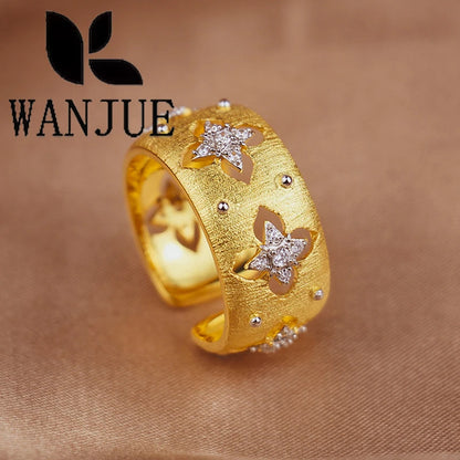 2024 Hot Sale Italian Hand-brushed Palace Style Two-color Craft Ring French Earrings Women's Fashion Luxury Jewelry