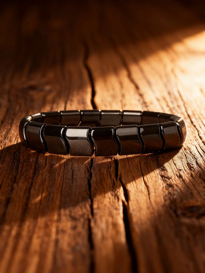 Hematite & Red Tiger's Eye Bracelet Men Natural Stone Cylinder Bead for Energy Protection Reiki Charm Courage Jewelry Women Gift