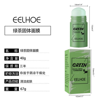Green Tea Eggplant Solid facial mask Smearing Mud Mask Stick Cleaning Pore Dirt Moisturizing Oil Control Facial Care Product - AMULET RING STORE