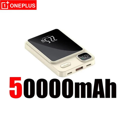 OnePlus 50000mAh Magnetic Wireless Charger Power Bank External Battery Fast Charging PowerBank For Android iPhone 15 16 Xiaomi - AMULET RING STORE