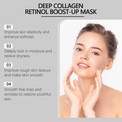 Deep Collagen Retinol Firming Mask Lifting Tightening Facial Skin Lighten Fine Lines Smooth Natural Hydrating Translucent Mask