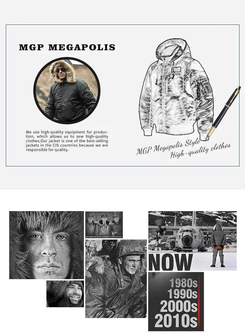 Men's winter jacket is very stylish waterproof and windproof, thickened with padded