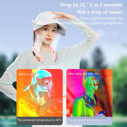 XIAOMI 2025 Neck Fan USB Rechargeable Cooling Fan 5 Speed Adjustable Neck Cooler Digital Display Bladeless Neckband Fan