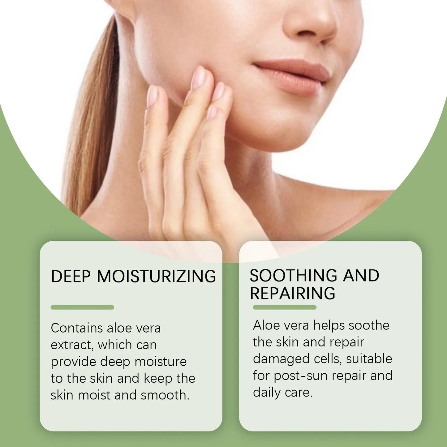 Sunburn Repair Aloe Vera Gel Hydrating Moisturizing Face Cream Relieve Dry Tight Sensitive Skin Care Brightening Facial Cream - AMULET RING STORE