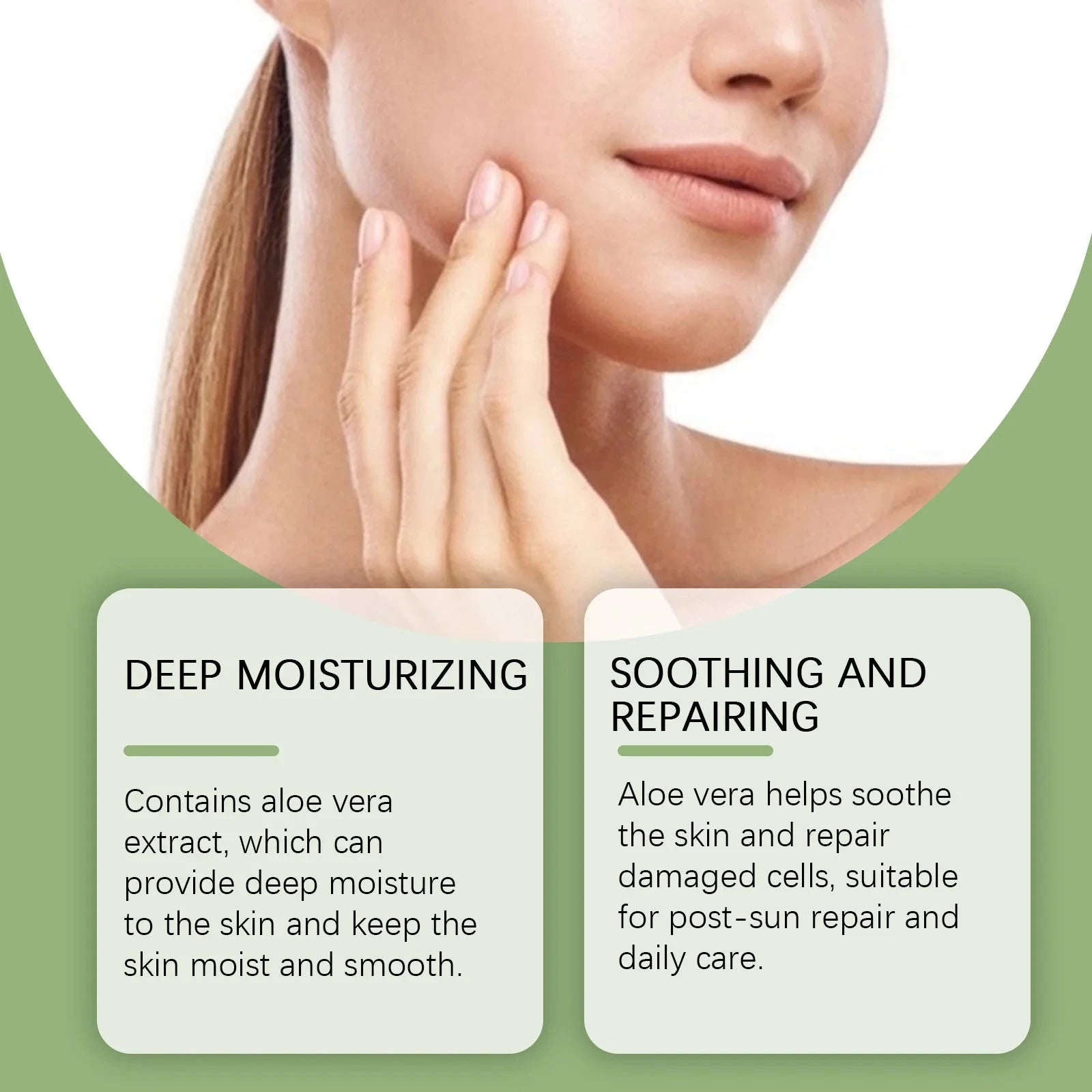 Sunburn Repair Aloe Vera Gel Hydrating Moisturizing Face Cream Relieve Dry Tight Sensitive Skin Care Brightening Facial Cream - AMULET RING STORE