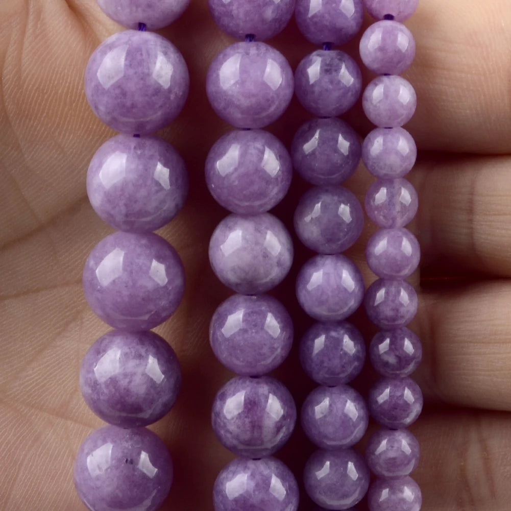 45 Styles Natural Stone Beads Amethyst Purple Jades Agate Crystal Glass Beads Jewelry Making Findings DIY Bracelet Accessories - AMULET RING STORE