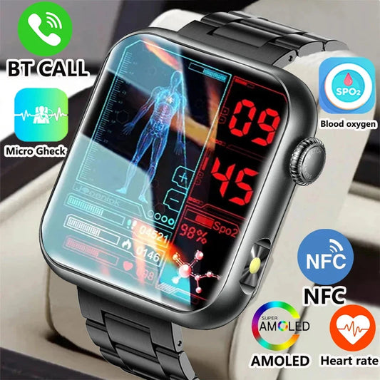 2025 New LED Women AI Smart Diagnosis Smart Watch HRV+PPG Blood Pressure Blood oxygen Health monitor IP68 NFC Smartwatches ﻿