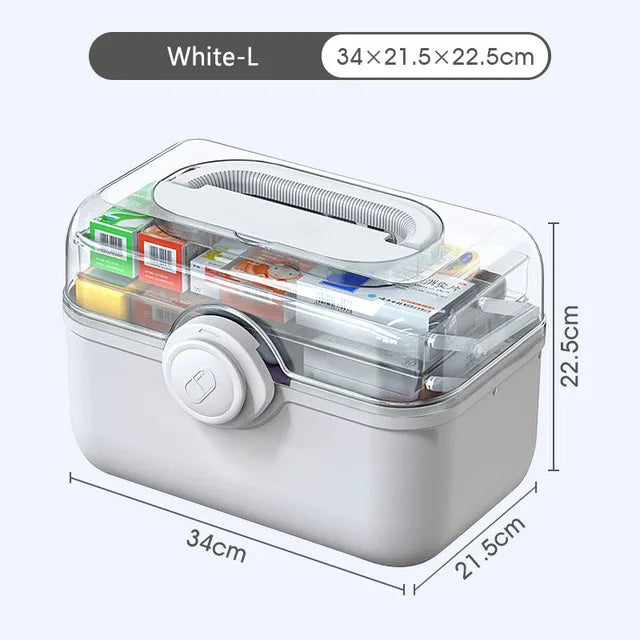 Large Capacity Family Medicine Organizer Box Portable First Aid Kit Medicine Storage Boxes Organizers Plastic Organizing Home - AMULET RING STORE