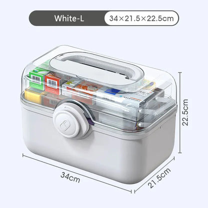 Large Capacity Family Medicine Organizer Box Portable First Aid Kit Medicine Storage Boxes Organizers Plastic Organizing Home - AMULET RING STORE