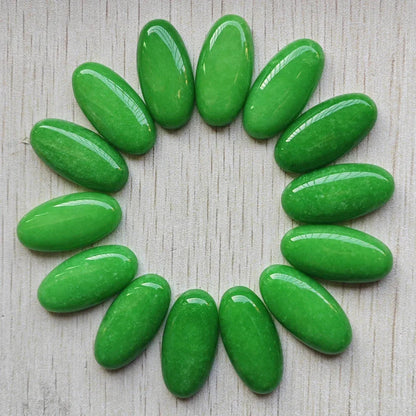 Fashion Mix natural Stone oval cabochons beads diy Jewelry accessories making 15x30mm Wholesale 20pcs/Lot fast shipping - AMULET RING STORE