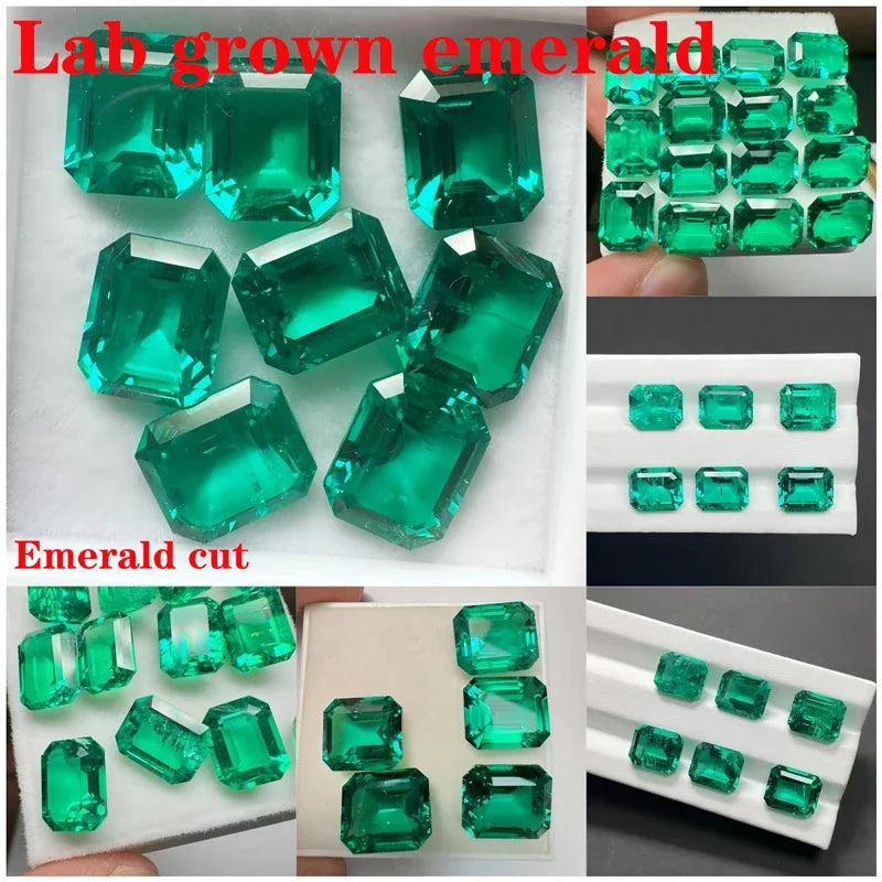 emerald Cut Lab Grown Columbia Emerald Natural color for DIY Jewelry Making Materials with Certificate Factory Wholesale price