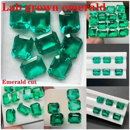 emerald Cut Lab Grown Columbia Emerald Natural color for DIY Jewelry Making Materials with Certificate Factory Wholesale price