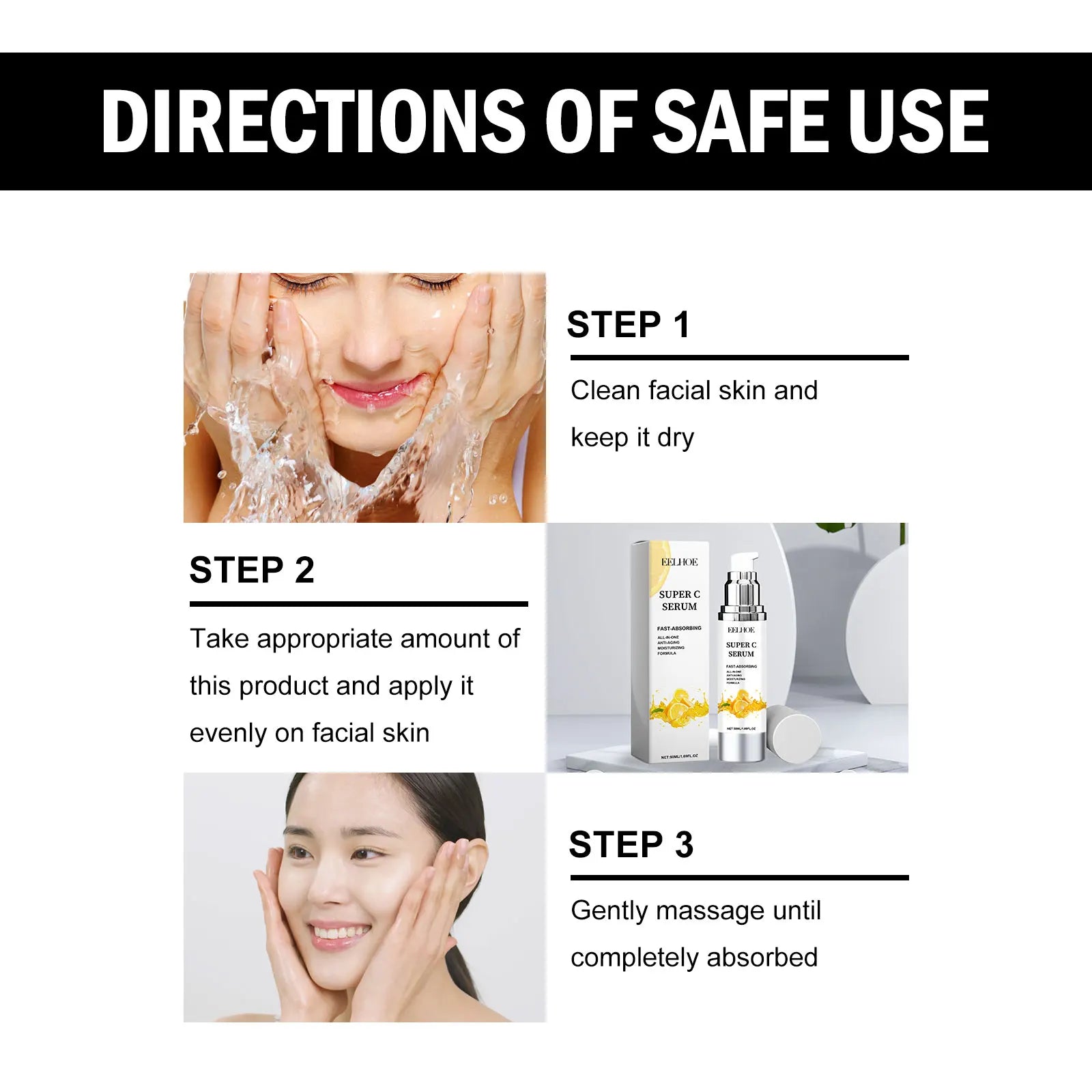 Vitamin C Serum For Face Dark Spot Removal Niacinamide Moisturizing Brightning Shrink Pores Essence Beauty Firming Skincare 109g - AMULET RING STORE