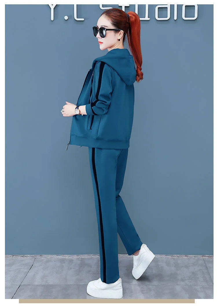 Spring Autumn Women Tracksuit Coats+Sweatshirts+Pants 3Pcs Suit Fashion Outfits Ladies Casual Clothing Sets Loose Sportswear