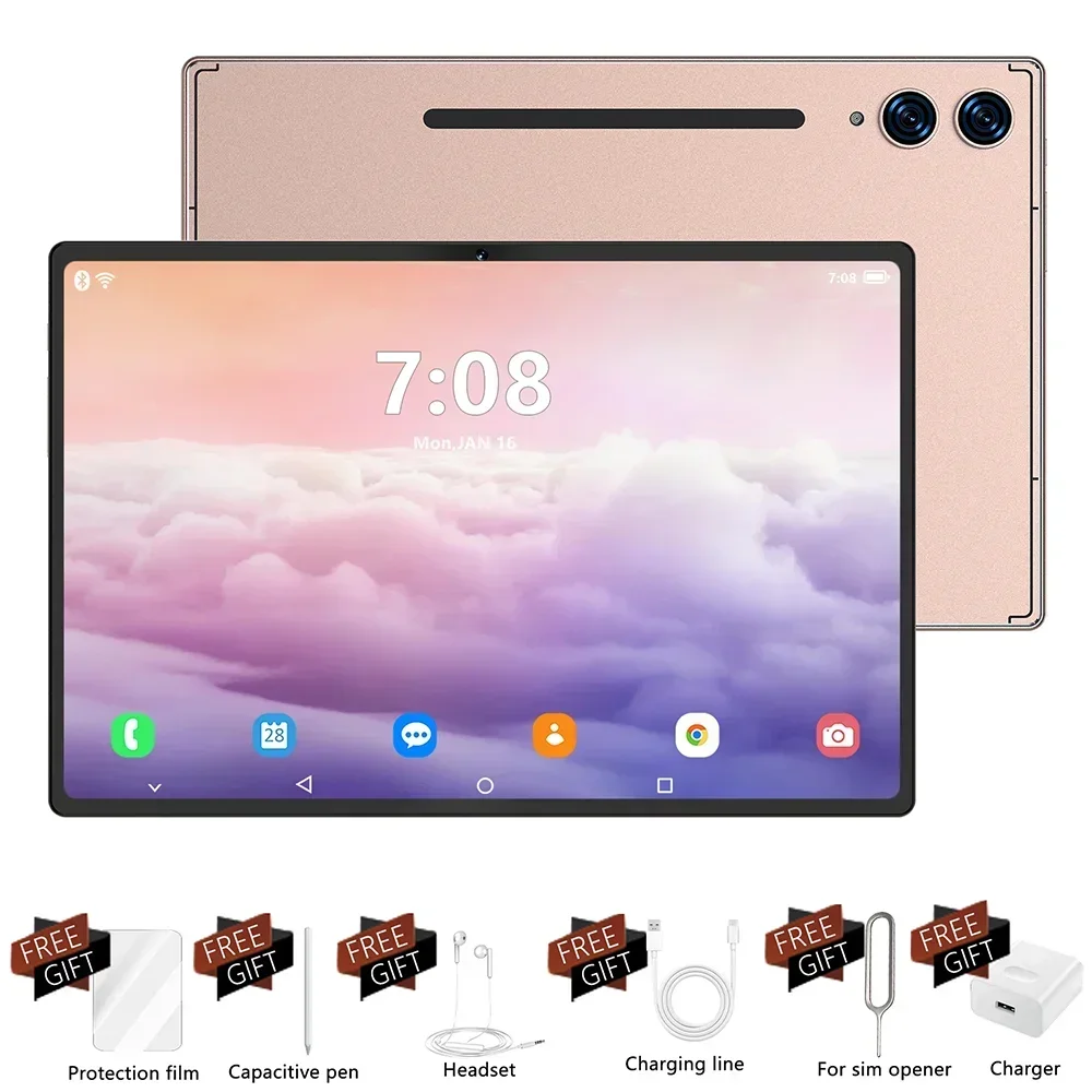 2025 Pad 7s Pro Tablet Android 15 10.1inch Touch Tablets Global Version Original Tablette 16GB+1TB Dual SIM Phone Call 10000mAh