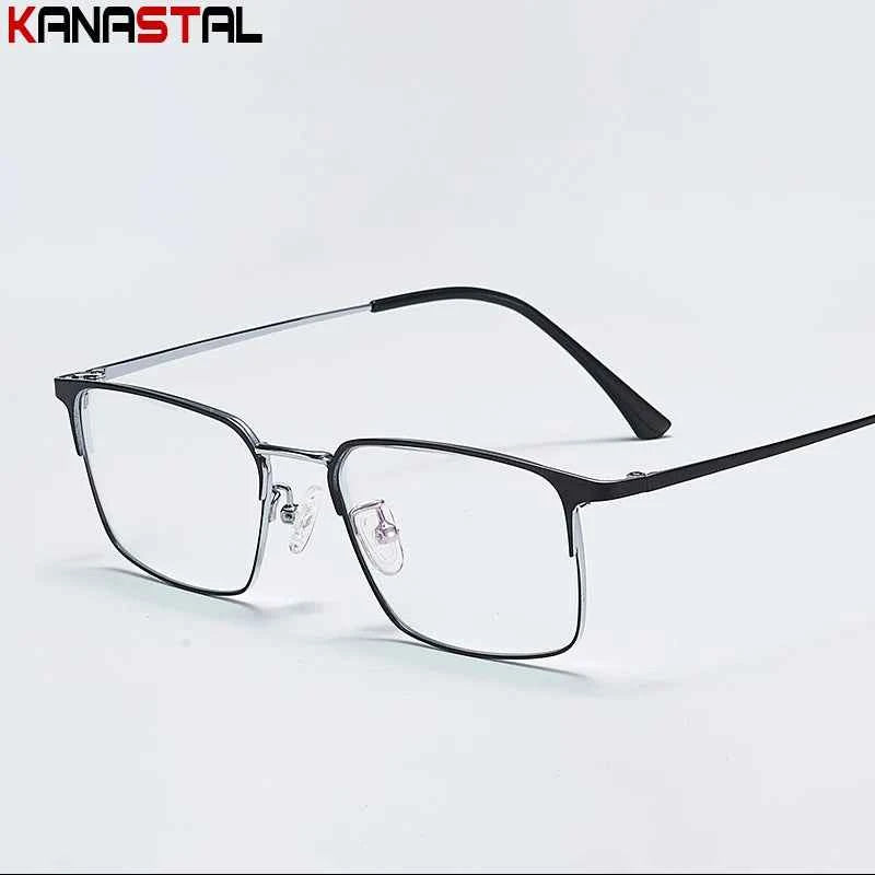 Men Prescription Glasses Optics Lenses  Reading Glasses Women Blue Light Blocking Myopia Eyewear Metal Titanium Eyeglasses Frame