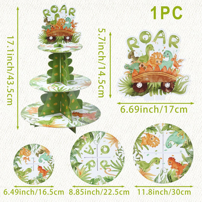 Cake Display Stand Jungle Mermaid Birthday Party Decorations Kids Dessert Holder Cake Tray Butterfly Baby Shower Cupcake Support - AMULET RING STORE