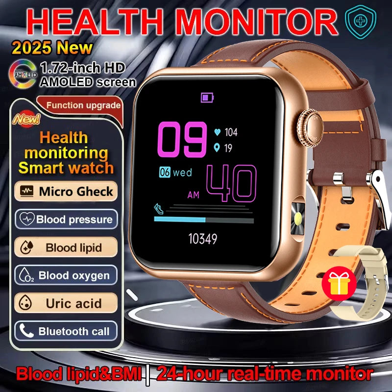 2025 New LED Women AI Smart Diagnosis Smart Watch HRV+PPG Blood Pressure Blood oxygen Health monitor IP68 NFC Smartwatches ﻿