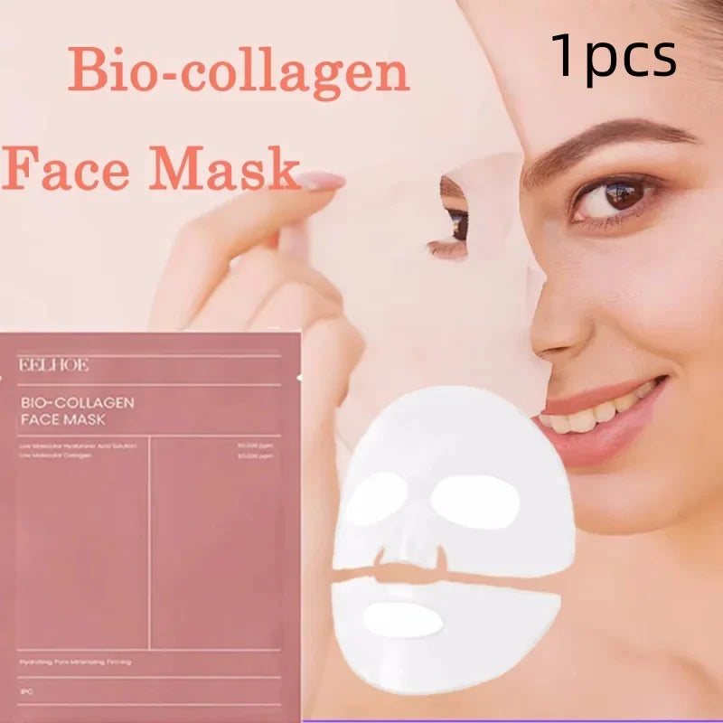 1/3/5/10PCS Bio Collagen Face Mask Shrink Pores Deep Hydrating Overnight Mask Moisturizing Refreshing Brightening Face Skin Care - AMULET RING STORE