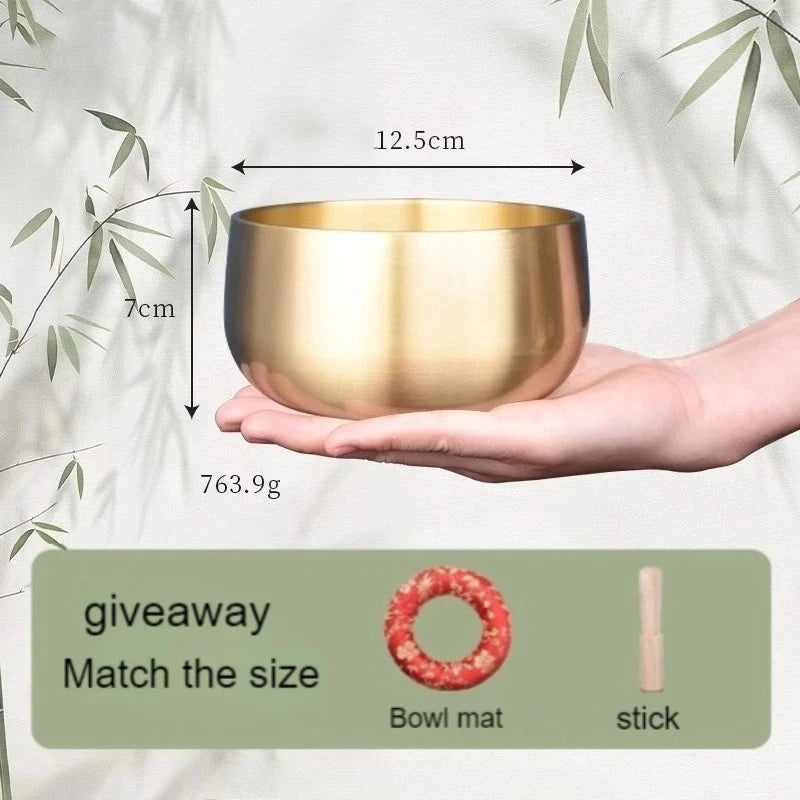 Copper Singing Bowl Buddhism Meditation Sound Healing Sound Bowls Tibetan Original Nepal Singing Bowl Yoga Musical Instruments - AMULET RING STORE