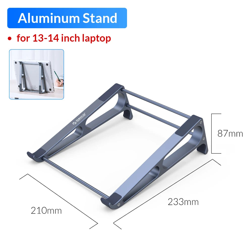 ORICO Laptop Stand Aluminium Laptop Stand Vertical Stand Notebook Desktop Holder Portable Tablet Stand for 13 to 17.4 inch Mac - AMULET RING STORE