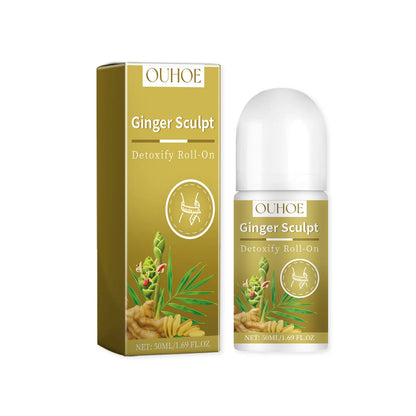 Ginger Sculpt Detoxify Roll-on Ginger Extract Increase Metabolism Promote Fat Burning Moisturizing Skin Care Body Ball Massage