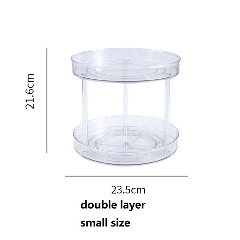 360 Rotation Cabinet Turntable Organizer Storage Spice Rack Drink Cosmetic Storage Rack PET Kitchen Turntable Bathroom Tray - AMULET RING STORE