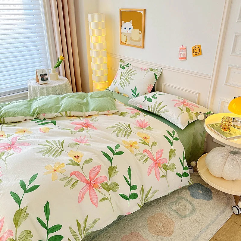 100% Cotton Bedding Set Duvet Cover Set 1 Quilt Cover 2 Pillowcases No Sheet- Ultra Soft Breathable Hypoallergenic - AMULET RING STORE