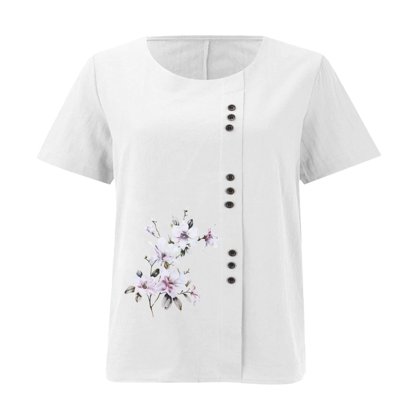 Cotton Linen T Shirt Women's Clothing Summer Retro Ladies Tops Tee Casual Loose Short Sleeve T-shirt Woman Ropa Blusas Tshirt