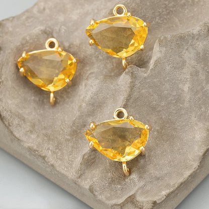 GUFEATHER ME92,jewelry accessories,18k gold rhodium plated,copper,glass,hand made,charms,diy pendants,jewelry making,6pcs/lot - AMULET RING STORE