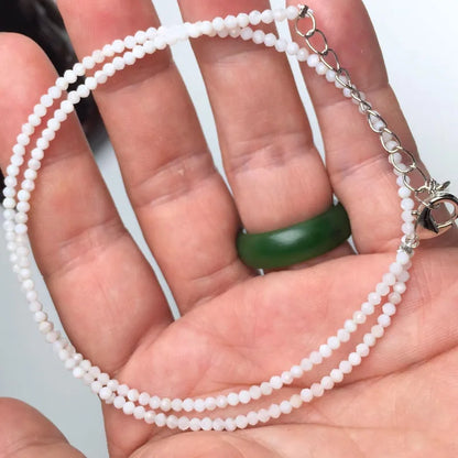 2-3mm Natural Stone Beaded Necklace Handmade Mini Tourmaline lapis crystal Energy Healing Female Bracelet for Women Jewelry Gift - AMULET RING STORE