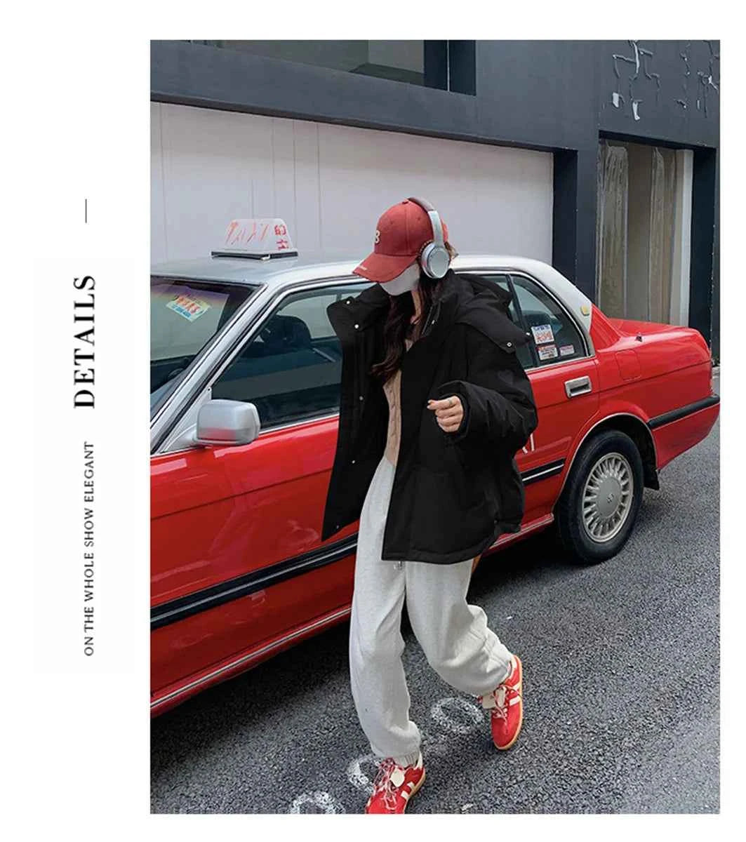 Women's Winter Warm Padded Jacket Coat 2025 New Down Cotton Hooded Solid Thick Parka Waterproof Puffy Korean Fashion Outdoor