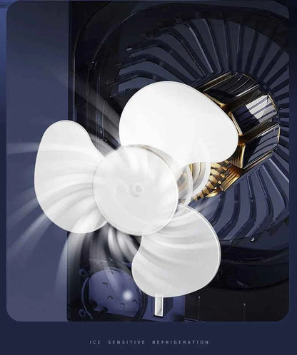 Portable air conditioning fan household 5000 mA desk humidifier small fan office three hole spray fan with color night light