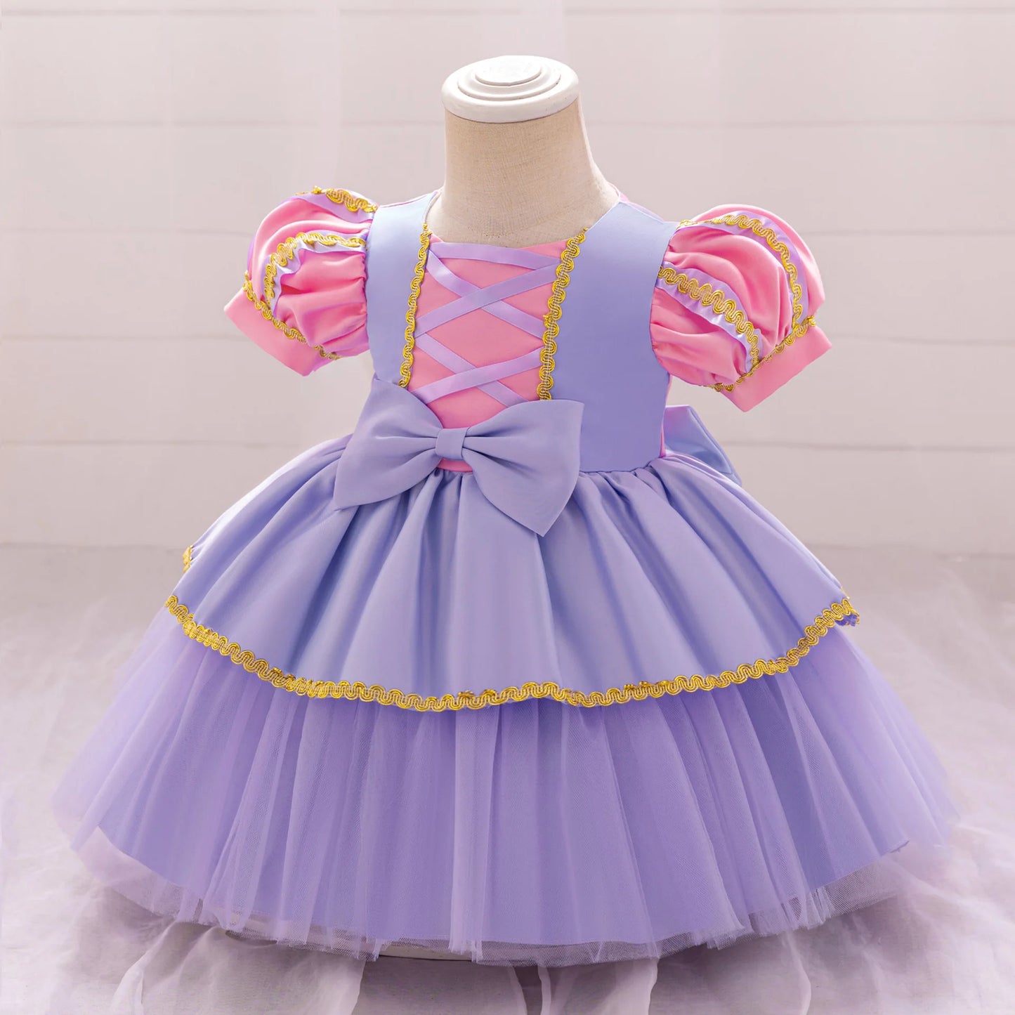 Princess Dress For Toddler Little Girl Luxurious Bow Gown Kids Birthday Party Clothes Halloween Carnival Children Princess Dress