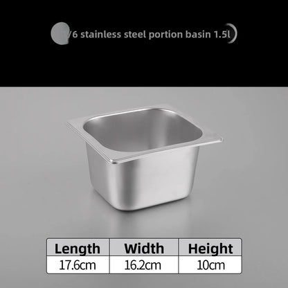 Stainl Steel Rectangular Covered Small Seasoning Box Food Container Thermal Rectangular Basin for Restaurant Kitchen - AMULET RING STORE