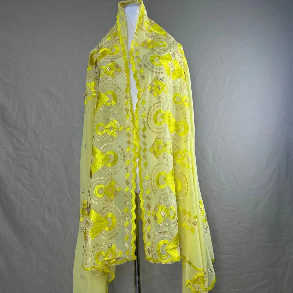 Sale 2025 New Dubai Islam Embroidered Shawl Soft Wool Jersey Hijab for Muslim Women Long Style New African Net for Spring Summer - AMULET RING STORE