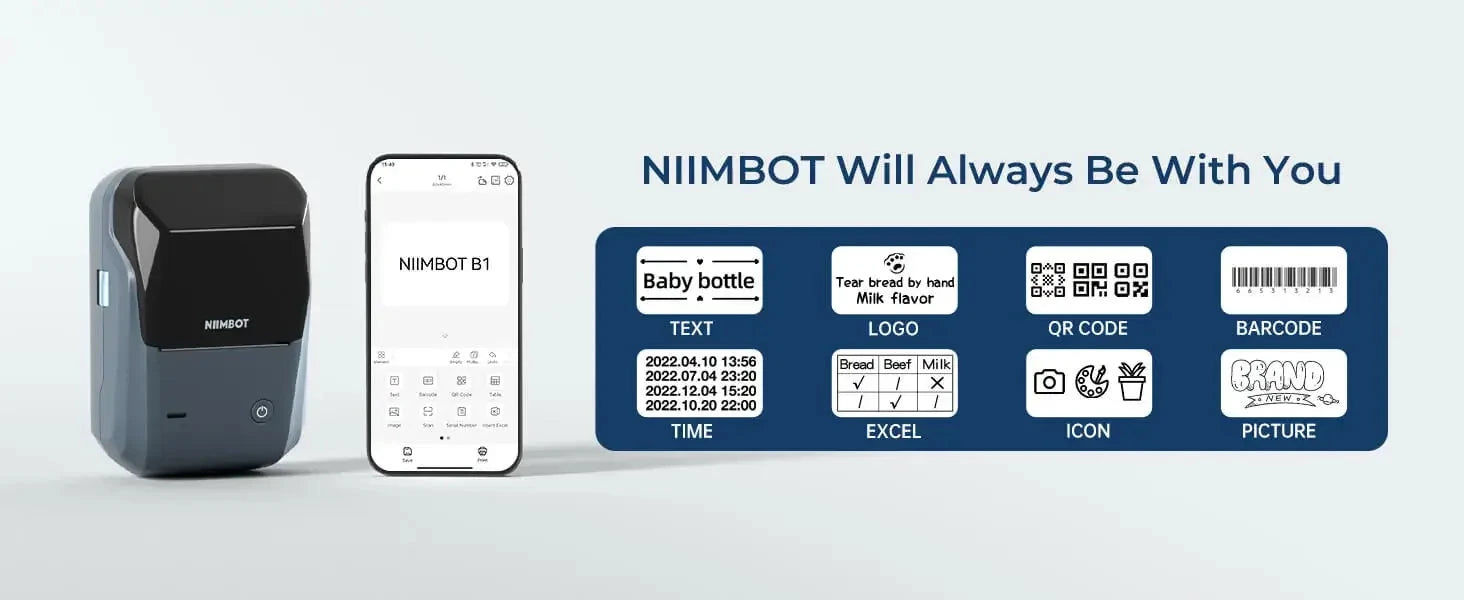Niimbot B1 Mini Portable Thermal Printer Self-Adhesive Sticker Label Maker Pocket Printer Labeling Machine