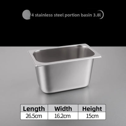 Stainl Steel Rectangular Covered Small Seasoning Box Food Container Thermal Rectangular Basin for Restaurant Kitchen - AMULET RING STORE
