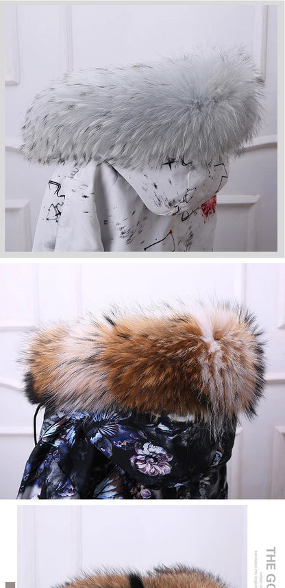 Raccoon Fur Collar 100% Real Fur Fashion Scarves For Ladies Neck Warmer Women Winter Natural Fur Scarf Decor White Fur Scarf