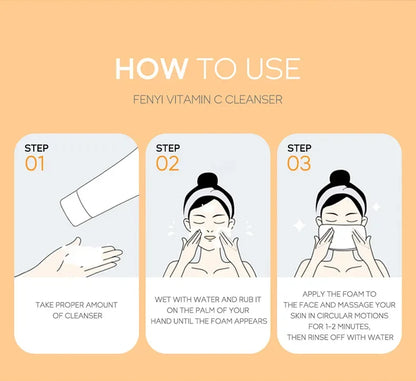 Vitamin C Facial Cleanser Skin Cleansing Moisturizing  Blackhead Remove Skincare Face Wash Foam Face Cleanser 50g