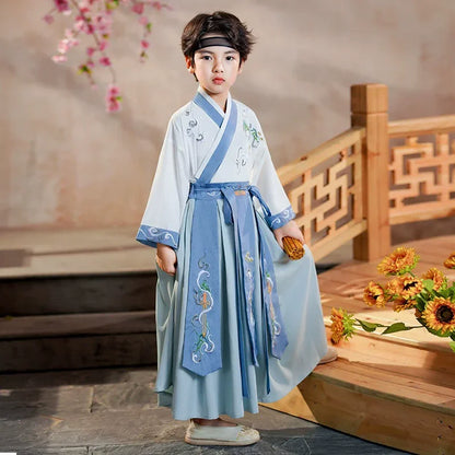 Long Sleeve Boy Hanfu Modern Dress Baby Cosplay Boys Outfit Ancient Stage Kids Clothing Vestidos Casual Children Chinese Costume