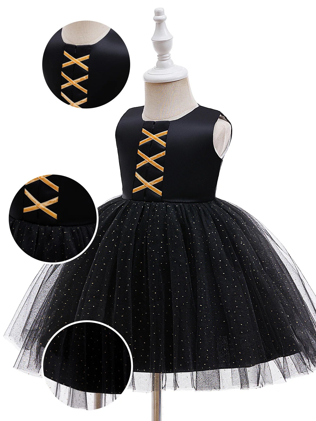 Baby Girl Halloween Costume 0-3 Yrs Little Girl Fantasy Dress Children Pumpkin Skeleton Print Fluffy Gown Kids Cute Orange Frock