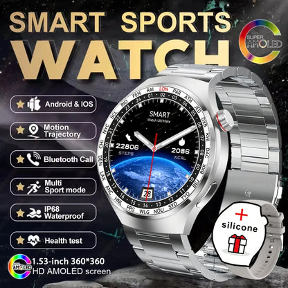 2025 New For HUAWEI GT Series Smart Watch Men AMOLED Screen Heart Rate Health Monitoring Bluetooth Call Business Smartwatch Man