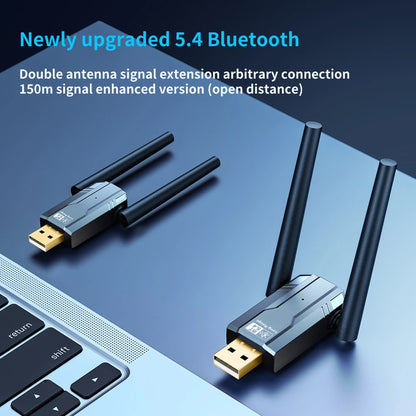 150m Bluetooth 5.4 USB Adapter 5.3 Dongle Driver Free for Windows 11/10/8.1 Mouse Keyboard Audio Receiver Transmitter Bluetooth - AMULET RING STORE